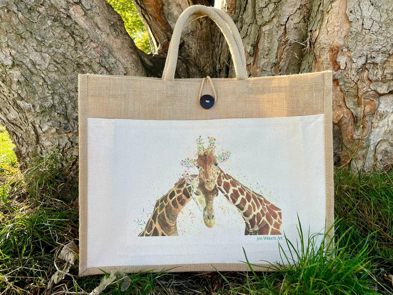 Giraffes Eco Jute Bag